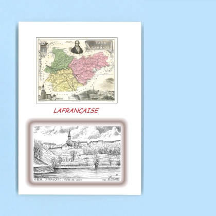 Cartes Postales impression Noir avec dpartement sur la ville de LAFRANCAISE Titre : vallee des loisirs