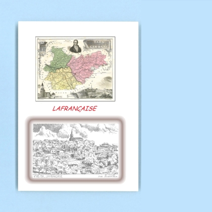 Cartes Postales impression Noir avec dpartement sur la ville de LAFRANCAISE Titre : vue