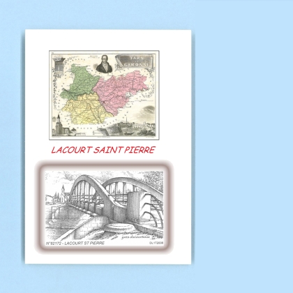 Cartes Postales impression Noir avec dpartement sur la ville de LACOURT ST PIERRE Titre : vue