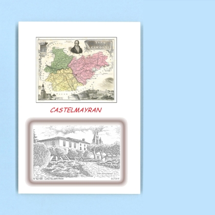 Cartes Postales impression Noir avec dpartement sur la ville de CASTEL MAYRAN Titre : vue
