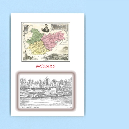 Cartes Postales impression Noir avec dpartement sur la ville de BRESSOLS Titre : le tarn
