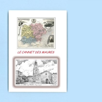Cartes Postales impression Noir avec dpartement sur la ville de LE CANNET DES MAURES Titre : vieux cannet