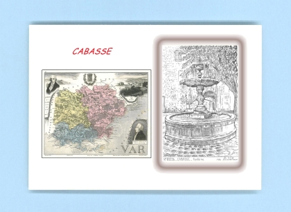 Cartes Postales impression Noir avec dpartement sur la ville de CABASSE Titre : fontaine