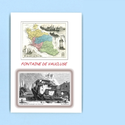 Cartes Postales impression Noir avec dpartement sur la ville de FONTAINE DE VAUCLUSE Titre : vue