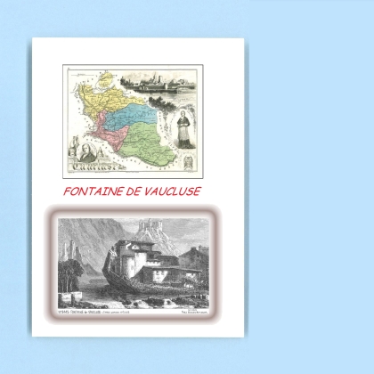 Cartes Postales impression Noir avec dpartement sur la ville de FONTAINE DE VAUCLUSE Titre : vue