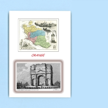 Cartes Postales impression Noir avec dpartement sur la ville de ORANGE Titre : arc de triomphe