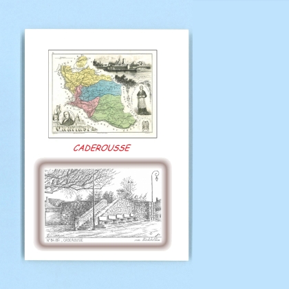 Cartes Postales impression Noir avec dpartement sur la ville de CADEROUSSE Titre : vue