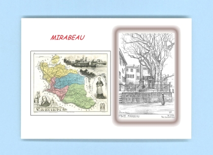 Cartes Postales impression Noir avec dpartement sur la ville de MIRABEAU Titre : vue