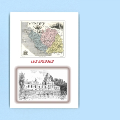 Cartes Postales impression Noir avec dpartement sur la ville de LES EPESSES Titre : le chateau du puy du fou