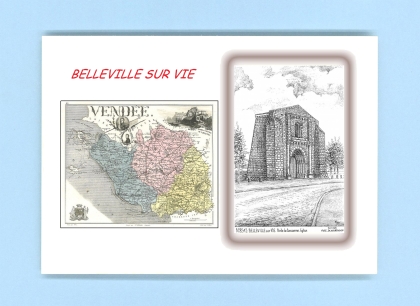 Cartes Postales impression Noir avec dpartement sur la ville de BELLEVILLE SUR VIE Titre : porte de l ancienne eglise