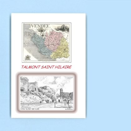 Cartes Postales impression Noir avec dpartement sur la ville de TALMONT ST HILAIRE Titre : vue