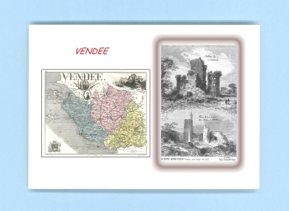 Cartes Postales impression Noir avec dpartement sur la ville de VENDEE Titre : departement