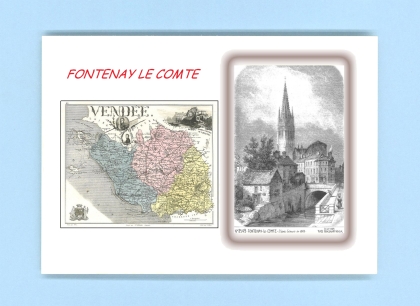 Cartes Postales impression Noir avec dpartement sur la ville de FONTENAY LE COMTE Titre : vue