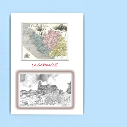 Cartes Postales impression Noir avec dpartement sur la ville de LA GARNACHE Titre : vue