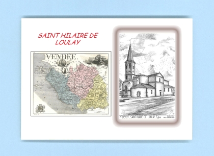 Cartes Postales impression Noir avec dpartement sur la ville de ST HILAIRE DE LOULAY Titre : eglise