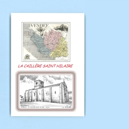 Cartes Postales impression Noir avec dpartement sur la ville de LA CAILLERE ST HILAIRE Titre : eglise