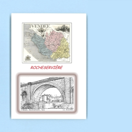 Cartes Postales impression Noir avec dpartement sur la ville de ROCHESERVIERE Titre : ponts