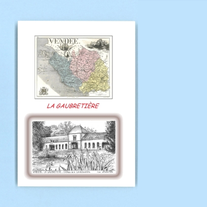 Cartes Postales impression Noir avec dpartement sur la ville de LA GAUBRETIERE Titre : chateau de la landebaudiere