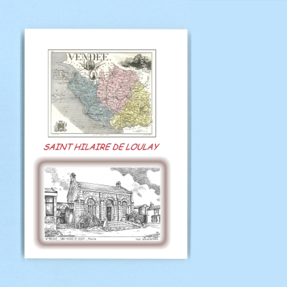 Cartes Postales impression Noir avec dpartement sur la ville de ST HILAIRE DE LOULAY Titre : mairie