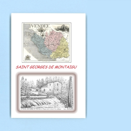 Cartes Postales impression Noir avec dpartement sur la ville de ST GEORGES DE MONTAIGU Titre : maison de la riviere et du pe.
