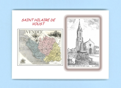 Cartes Postales impression Noir avec dpartement sur la ville de ST HILAIRE DE VOUST Titre : eglise