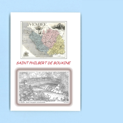 Cartes Postales impression Noir avec dpartement sur la ville de ST PHILBERT DE BOUAINE Titre : vue