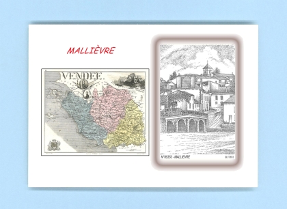 Cartes Postales impression Noir avec dpartement sur la ville de MALLIEVRE Titre : vue