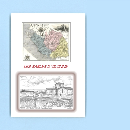 Cartes Postales impression Noir avec dpartement sur la ville de LES SABLES D OLONNE Titre : prieure st nicolas