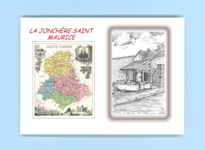 Cartes Postales impression Noir avec dpartement sur la ville de LA JONCHERE ST MAURICE Titre : fontaine
