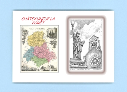 Cartes Postales impression Noir avec dpartement sur la ville de CHATEAUNEUF LA FORET Titre : vue