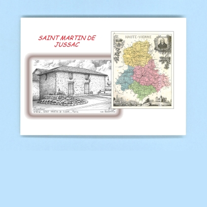 Cartes Postales impression Noir avec dpartement sur la ville de ST MARTIN DE JUSSAC Titre : mairie