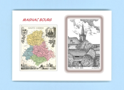 Cartes Postales impression Noir avec dpartement sur la ville de MAGNAC BOURG Titre : vue