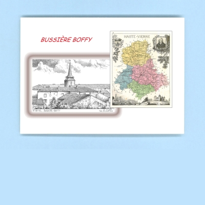 Cartes Postales impression Noir avec dpartement sur la ville de BUSSIERE BOFFY Titre : vue
