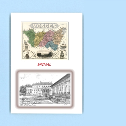 Cartes Postales impression Noir avec dpartement sur la ville de EPINAL Titre : maison romaine
