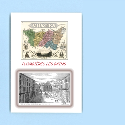 Cartes Postales impression Noir avec dpartement sur la ville de PLOMBIERES LES BAINS Titre : le bain des pauvres