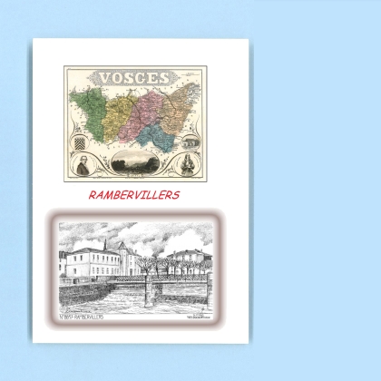 Cartes Postales impression Noir avec dpartement sur la ville de RAMBERVILLERS Titre : vue