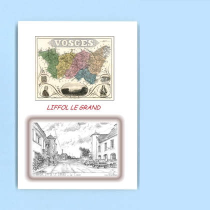 Cartes Postales impression Noir avec dpartement sur la ville de LIFFOL LE GRAND Titre : le caron