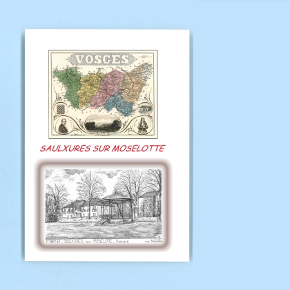 Cartes Postales impression Noir avec dpartement sur la ville de SAULXURES SUR MOSELOTTE Titre : kiosque