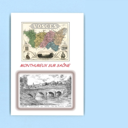Cartes Postales impression Noir avec dpartement sur la ville de MONTHUREUX SUR SAONE Titre : pont des prussiens