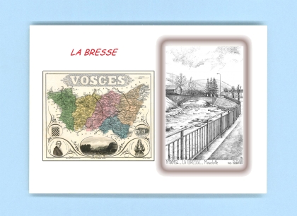 Cartes Postales impression Noir avec dpartement sur la ville de LA BRESSE Titre : moselotte