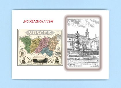 Cartes Postales impression Noir avec dpartement sur la ville de MOYENMOUTIER Titre : vue