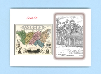 Cartes Postales impression Noir avec dpartement sur la ville de ESCLES Titre : grotte et chapelle st martin