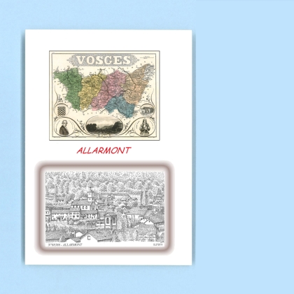 Cartes Postales impression Noir avec dpartement sur la ville de ALLARMONT Titre : vue