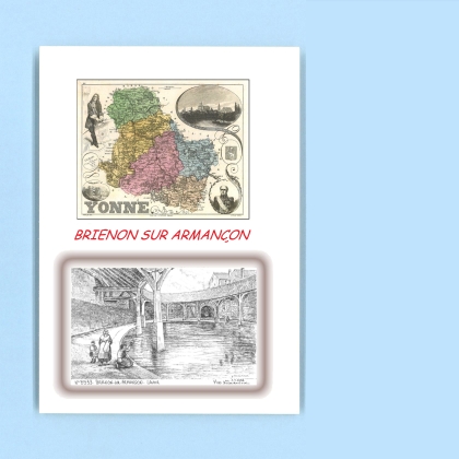 Cartes Postales impression Noir avec dpartement sur la ville de BRIENON SUR ARMANCON Titre : lavoir