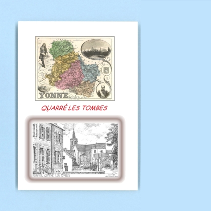 Cartes Postales impression Noir avec dpartement sur la ville de QUARRE LES TOMBES Titre : vue