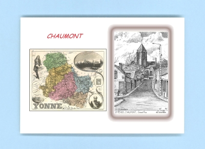 Cartes Postales impression Noir avec dpartement sur la ville de CHAUMONT Titre : grand rue