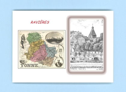 Cartes Postales impression Noir avec dpartement sur la ville de RAVIERES Titre : vue