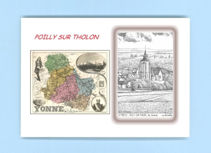 Cartes Postales impression Noir avec dpartement sur la ville de POILLY SUR THOLON Titre : vue generale
