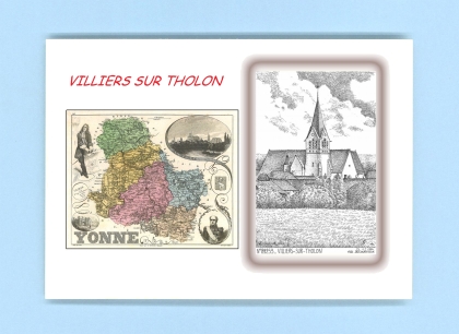 Cartes Postales impression Noir avec dpartement sur la ville de VILLIERS SUR THOLON Titre : vue
