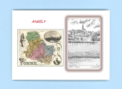 Cartes Postales impression Noir avec dpartement sur la ville de ANGELY Titre : vue